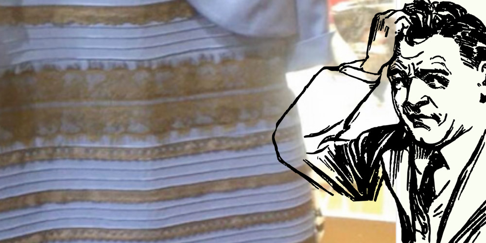 blue and black white and gold dress