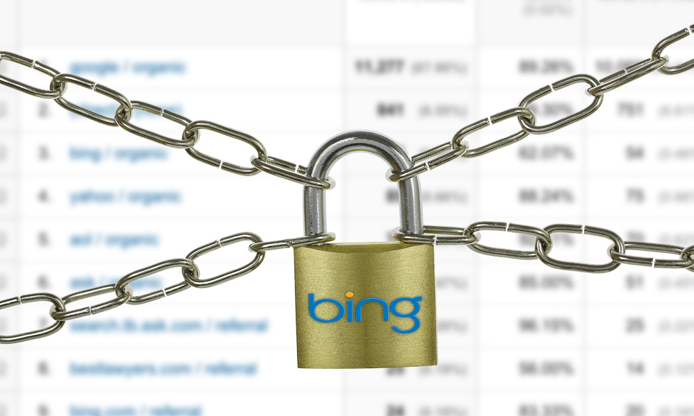 bing hiding data bing referral bing organics analytics