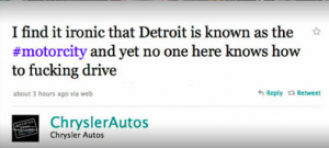 Detroit Driving Chrysler Tweet