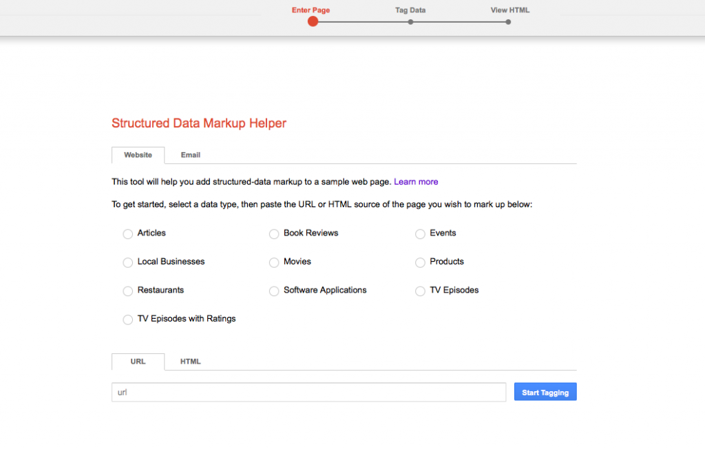 Google Structured Data Markup Helper for SEO